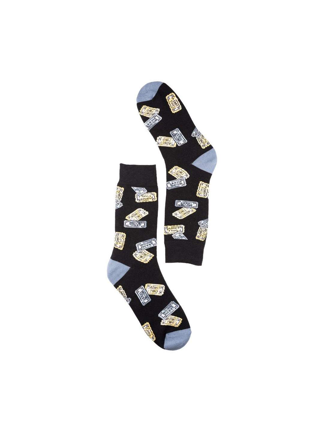 The Tie Hub Men Movie Ticket Patterned Calf-Length Socks