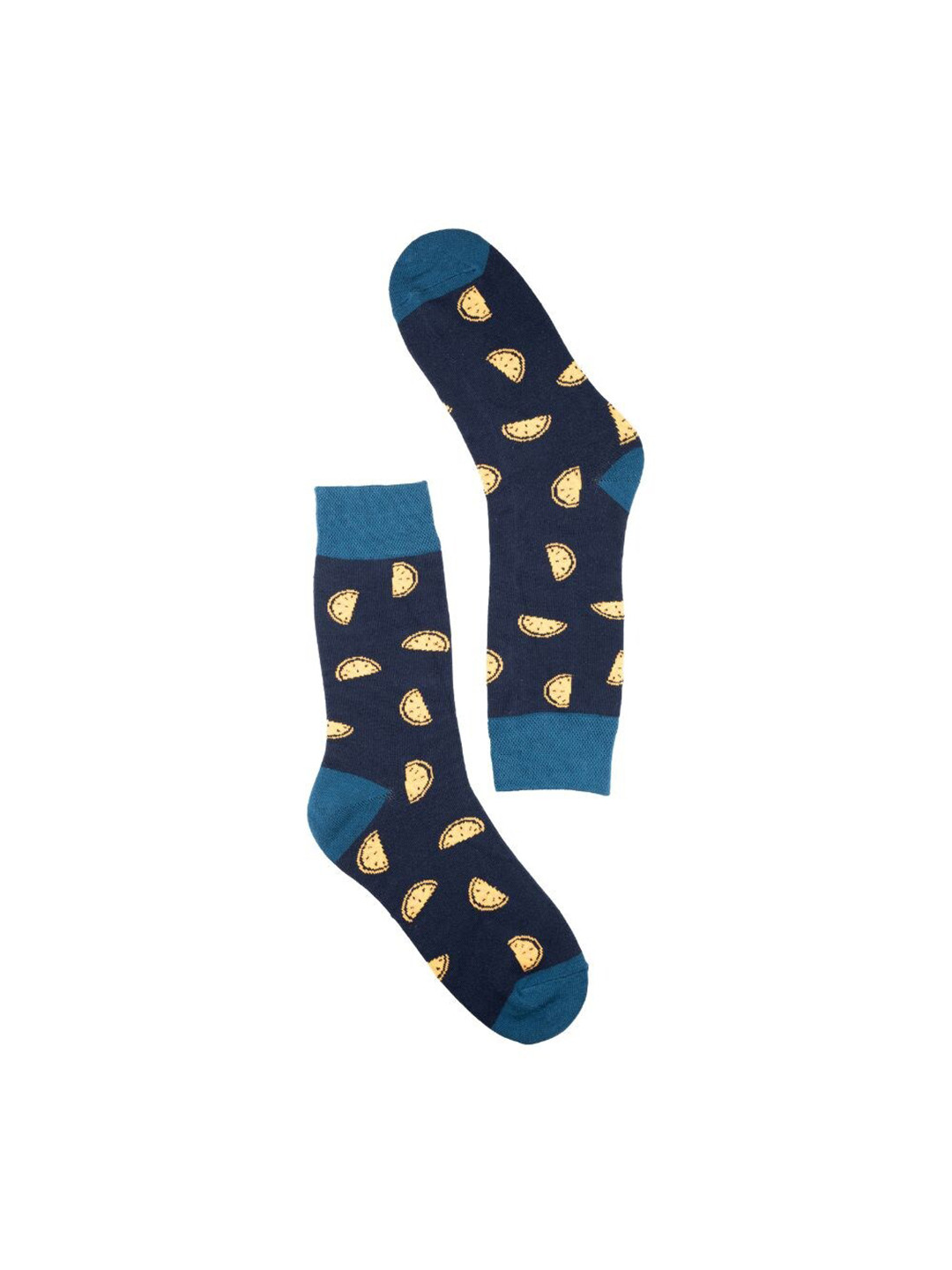 The Tie Hub Men Orange Fruits Patterned Calf-Length Socks