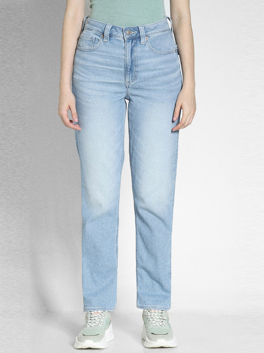 AMERICAN EAGLE OUTFITTERS Women Mom Fit Mid-Rise Stretchable Jeans