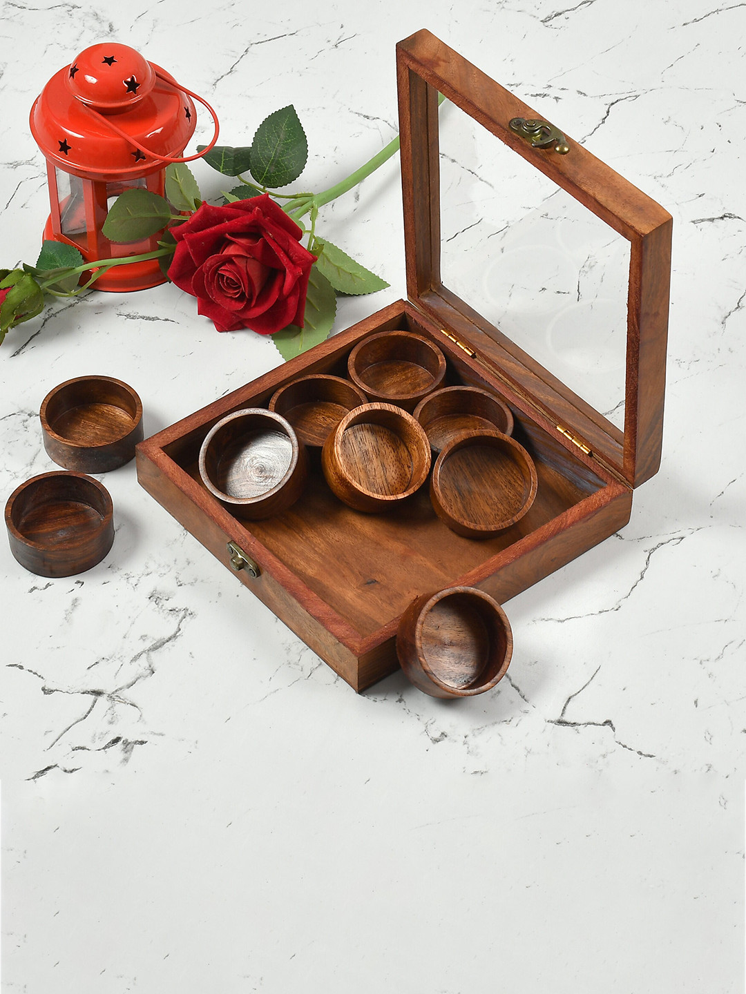 CLIO'S HERITAGE STORE Brown Wooden Spice Box