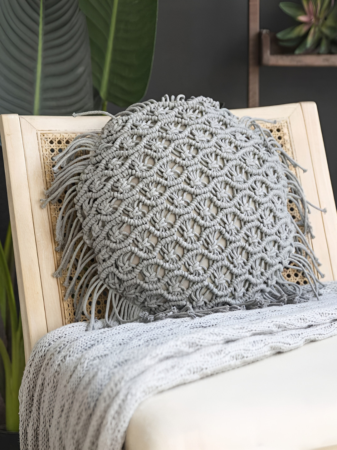 Textile and Beyond Self Design Cotton Breathable 7 Pcs Textured Cushion Covers - 16x16In