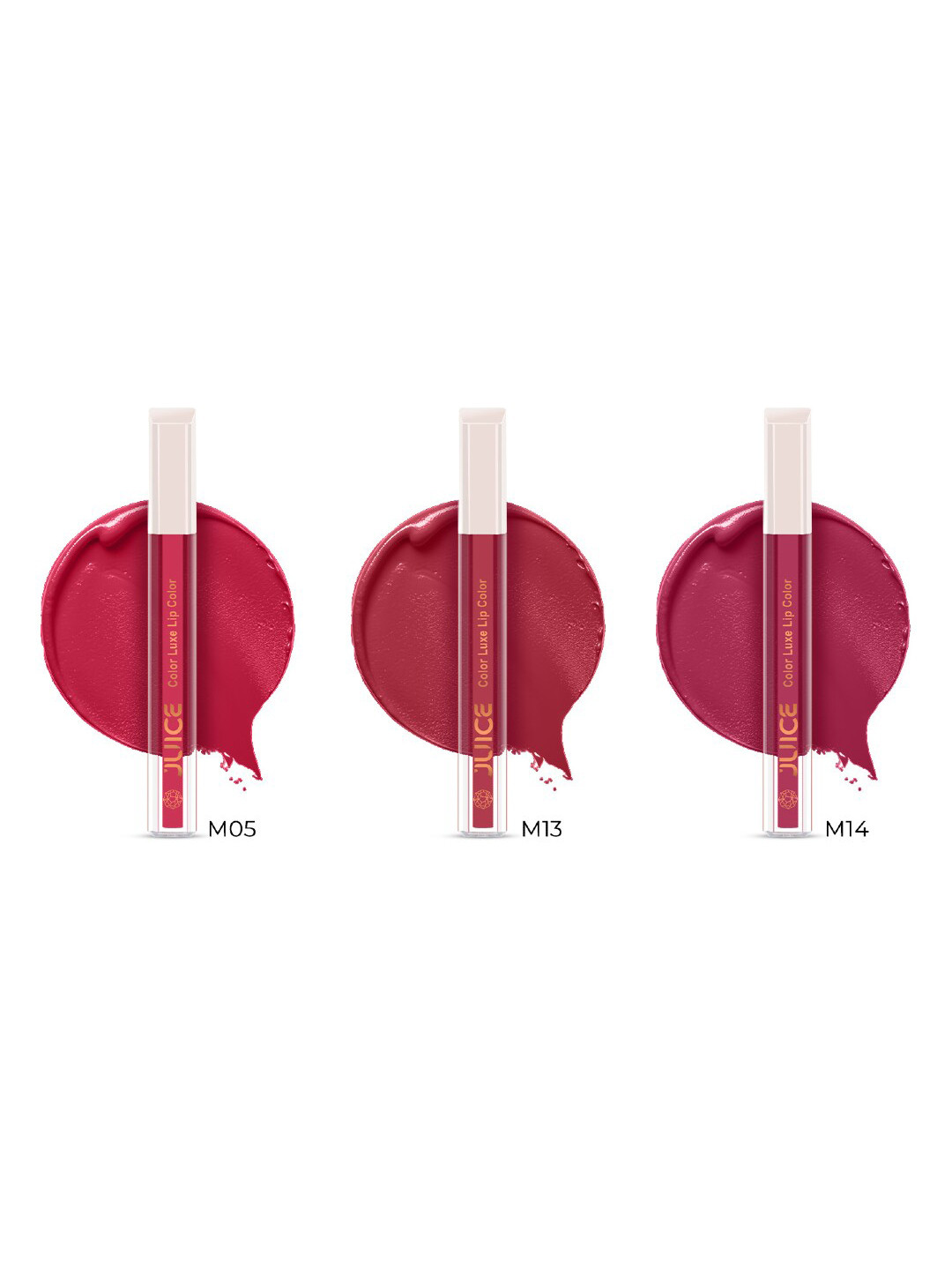 JUICE Set Of 3 Color Luxe Long Lasting SPF 15 Liquid Lipstick 2.5ml - Shades M05-M14-M13