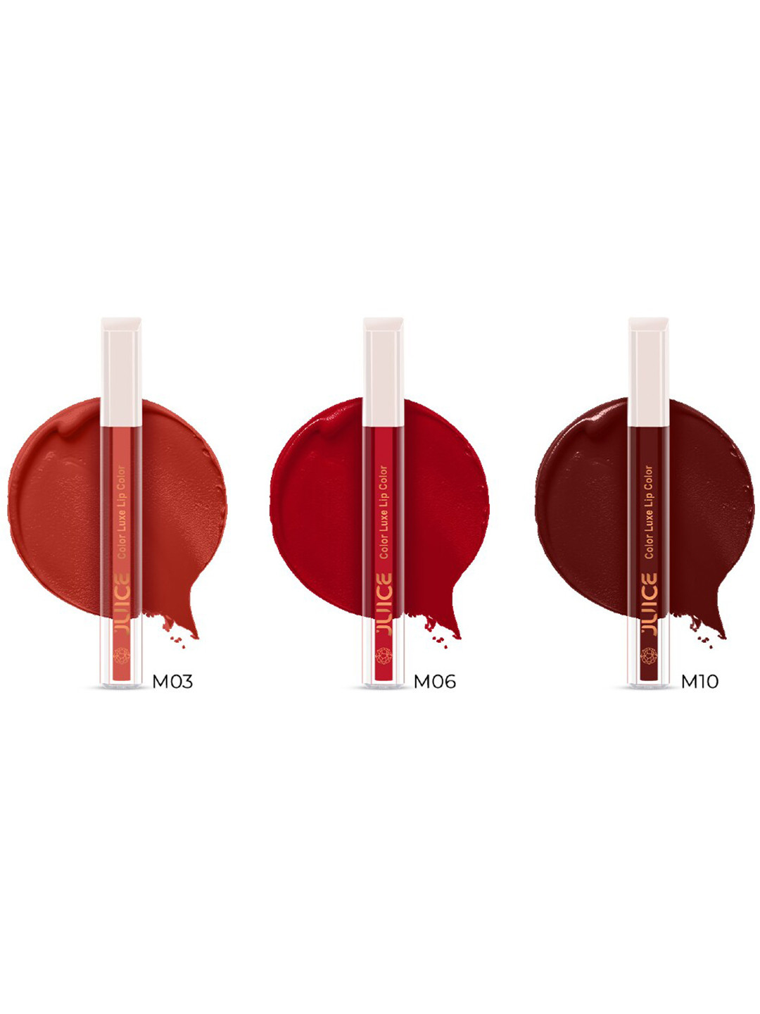 JUICE Set Of 3 Color Luxe Long Lasting SPF 15 Liquid Lipstick 2.5ml - Shades M03-M06-M10