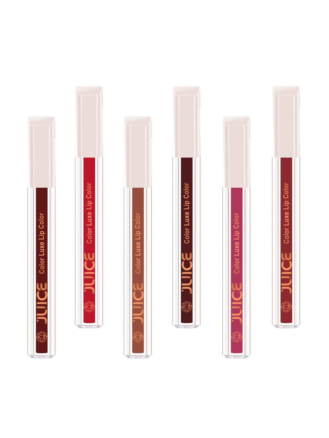 JUICE Set Of 6 Color Luxe SPF 15 Matte Lipstick - 2.5ml Each-M12-M6-M14-M8-M04-M10