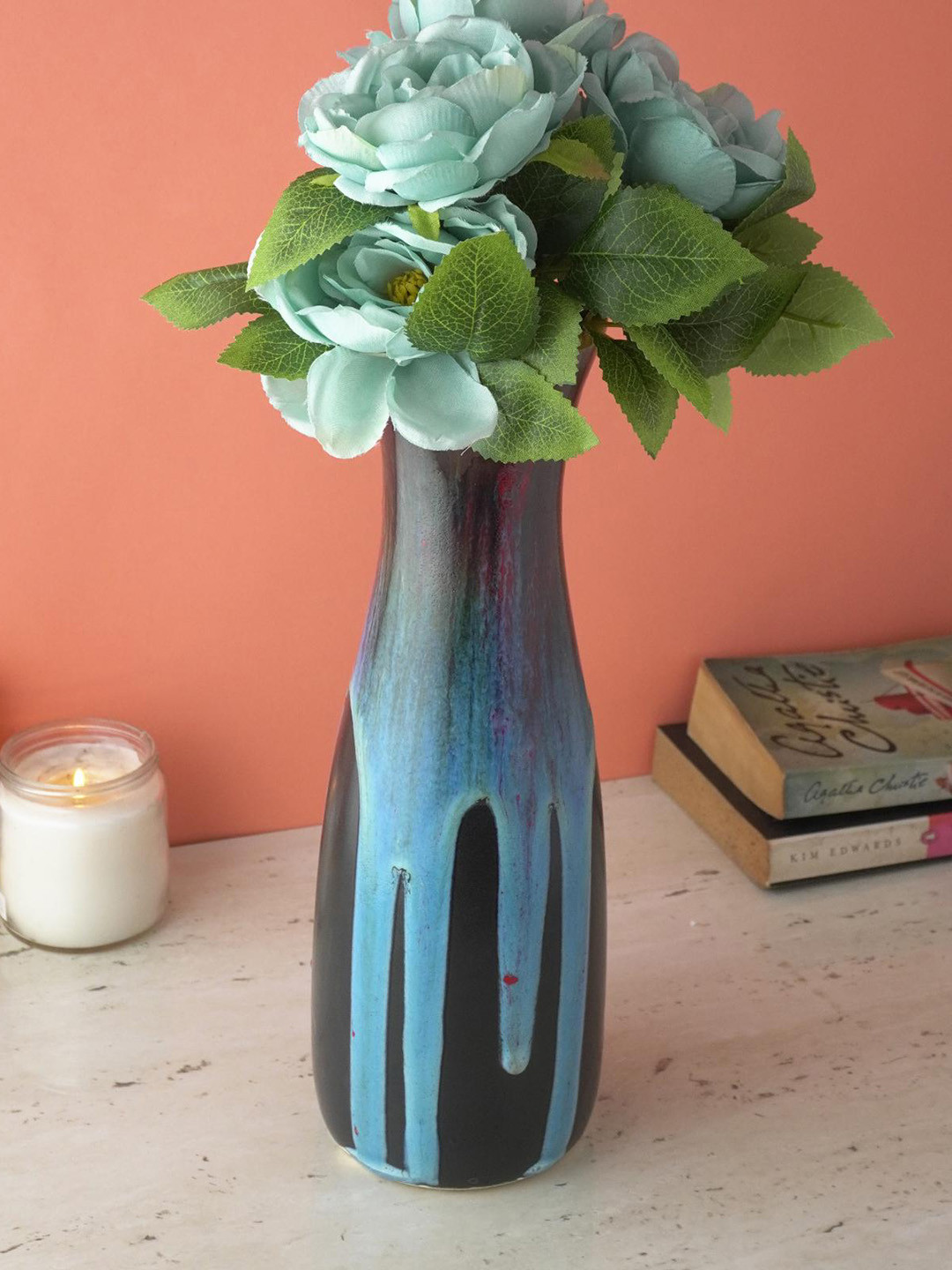 The Decor Mart Blue Layers Cermaic Vase