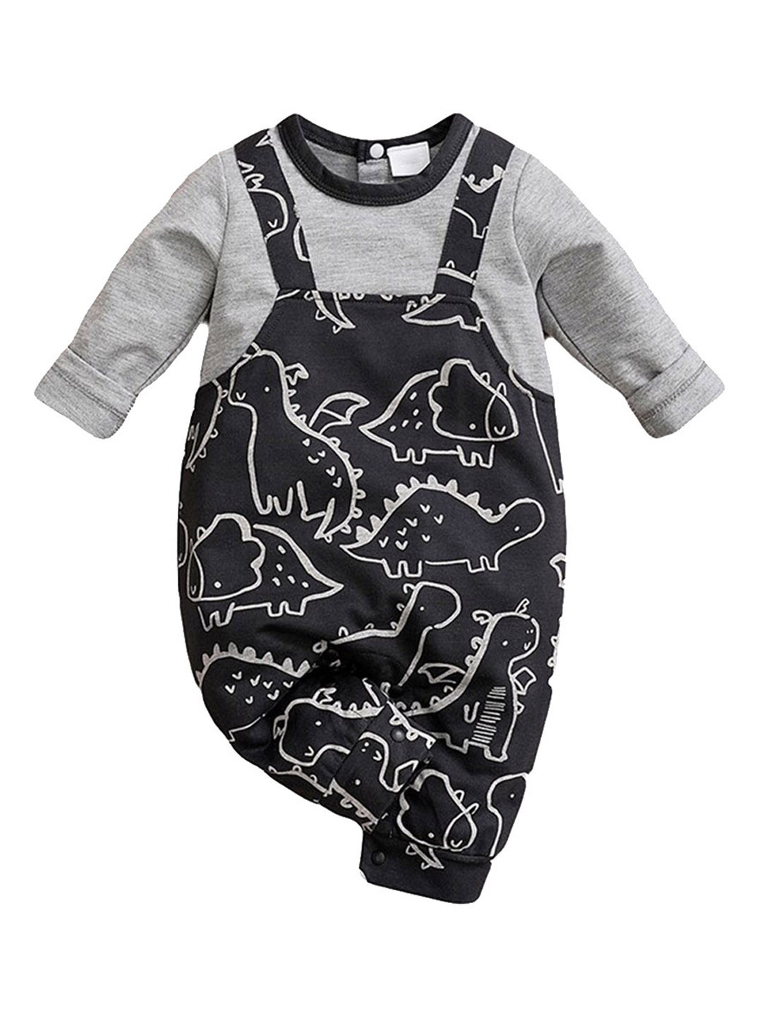 StyleCast Infant Boys Black Printed Romper