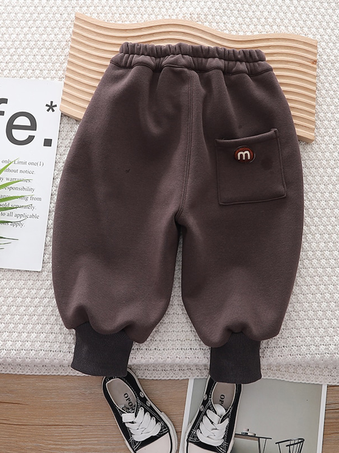 StyleCast Brown Kids Mid-Rise Easy Wash Cotton Joggers