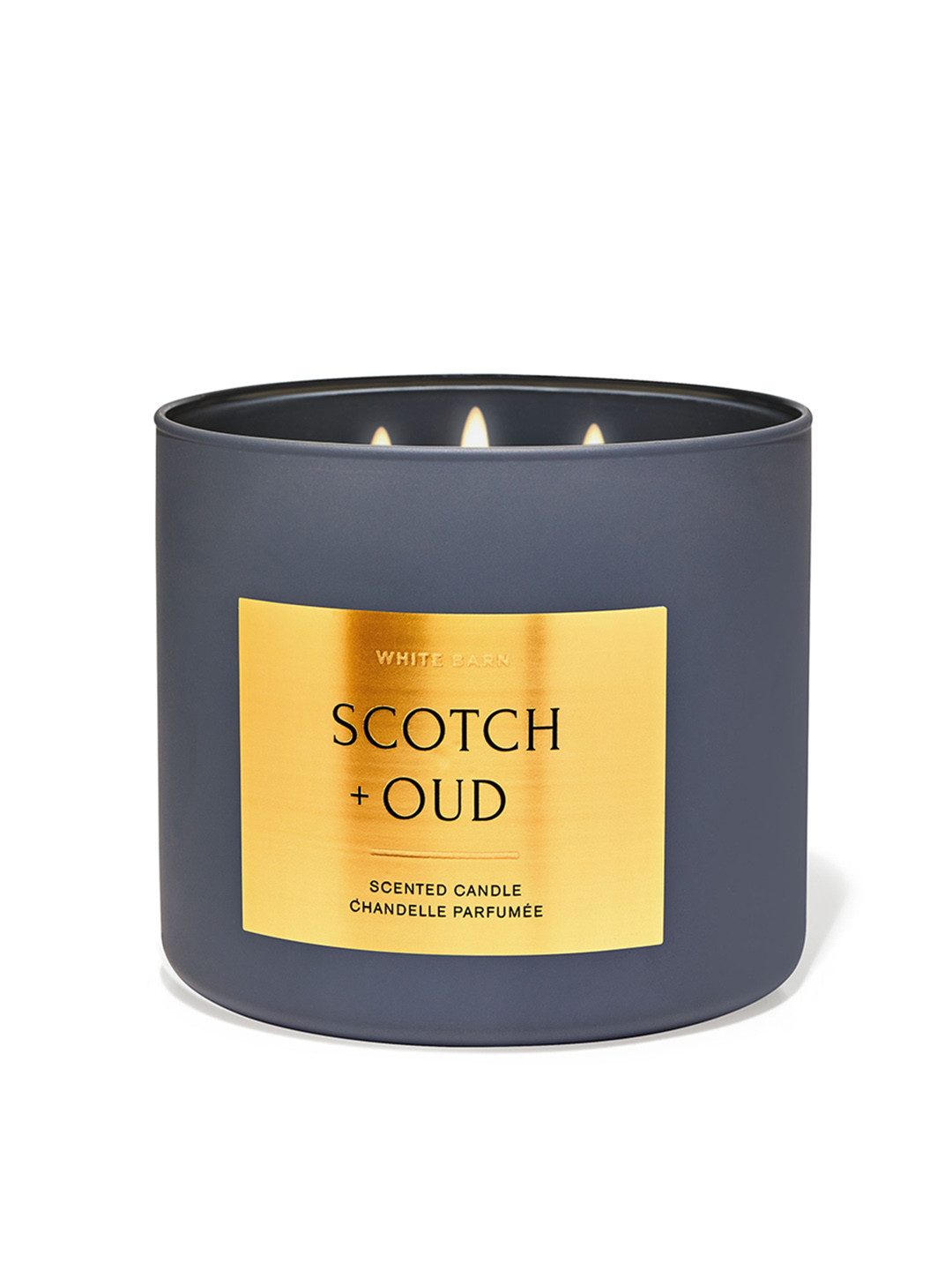 Bath & Body Works Scotch & Oud Scented 3 Wick Solid Geometric Regular Jar Candles