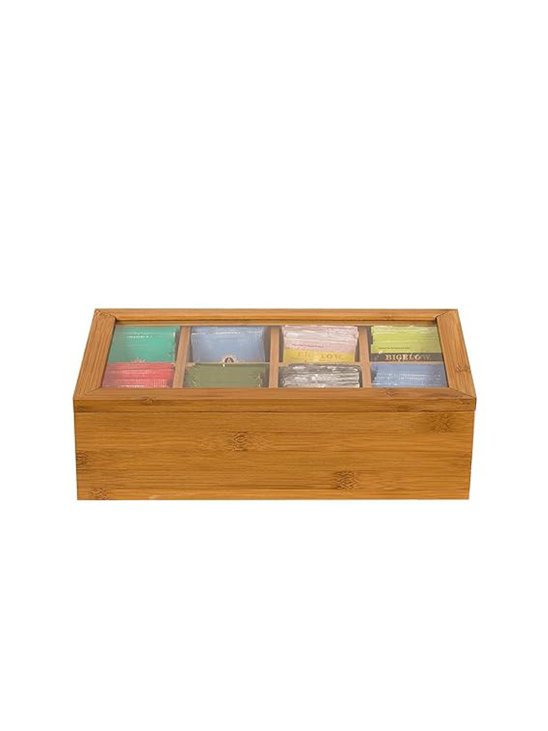 WHITEWHALE Brown Wooden Tea Box Storage Box