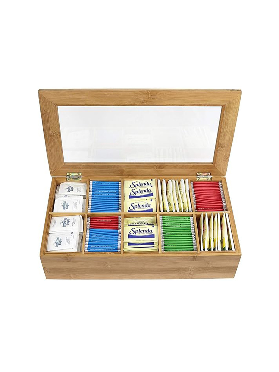WHITEWHALE Brown Wooden Tea Box Storage Box