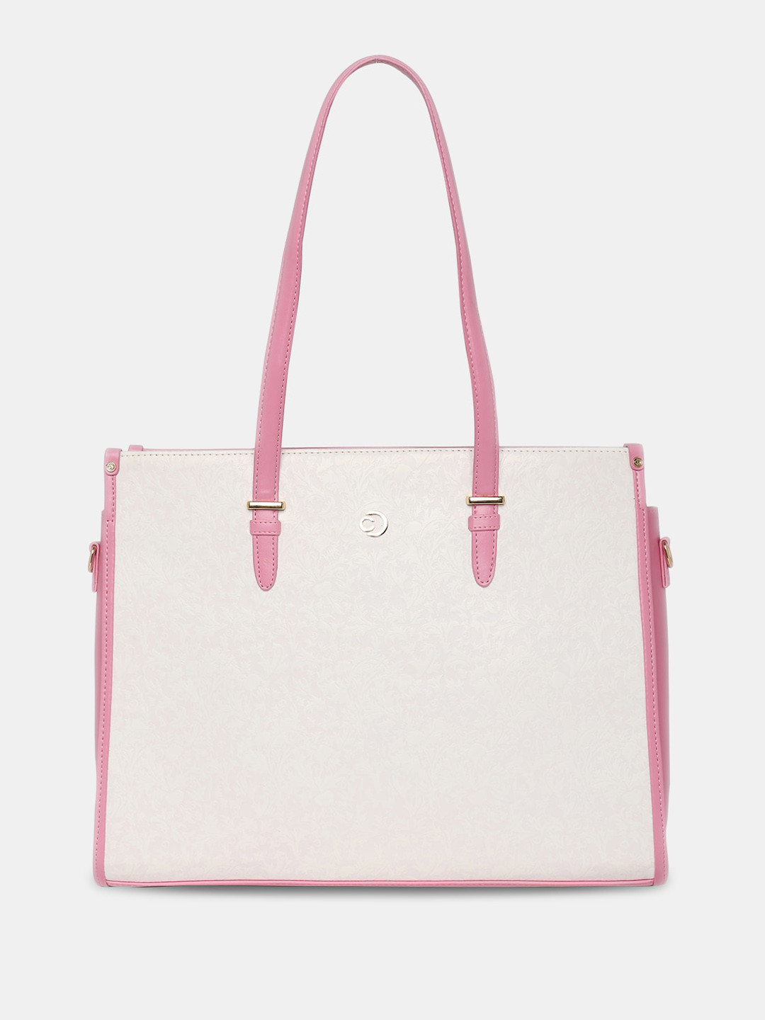 Caprese Ethnic Motifs Textured Leather Shopper Tote Bag - Up to 12 inch Laptop