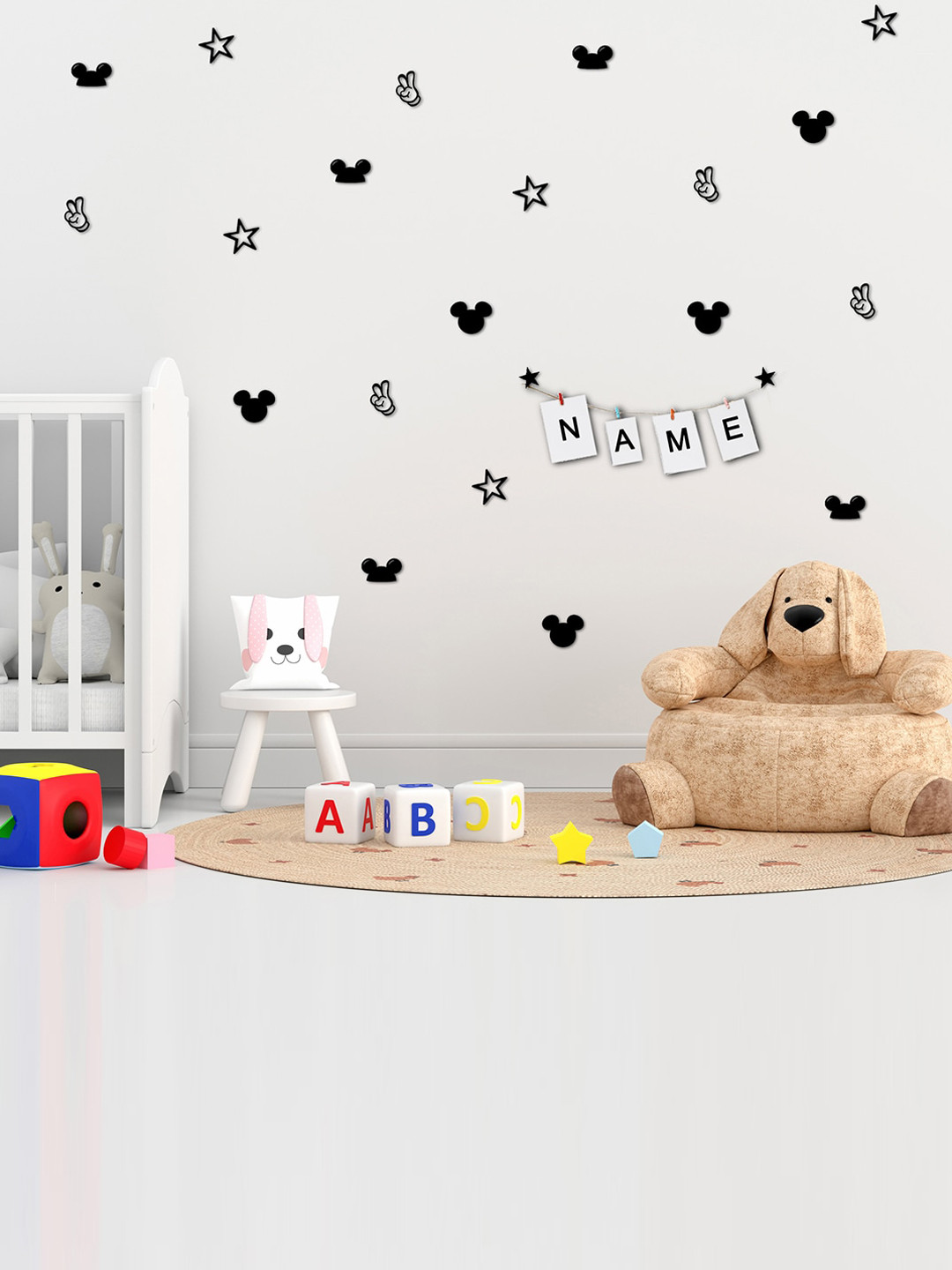 VAH Kya Bat Hai !! 32 Pieces Black Designed 3D Acrylic Wall Sticker