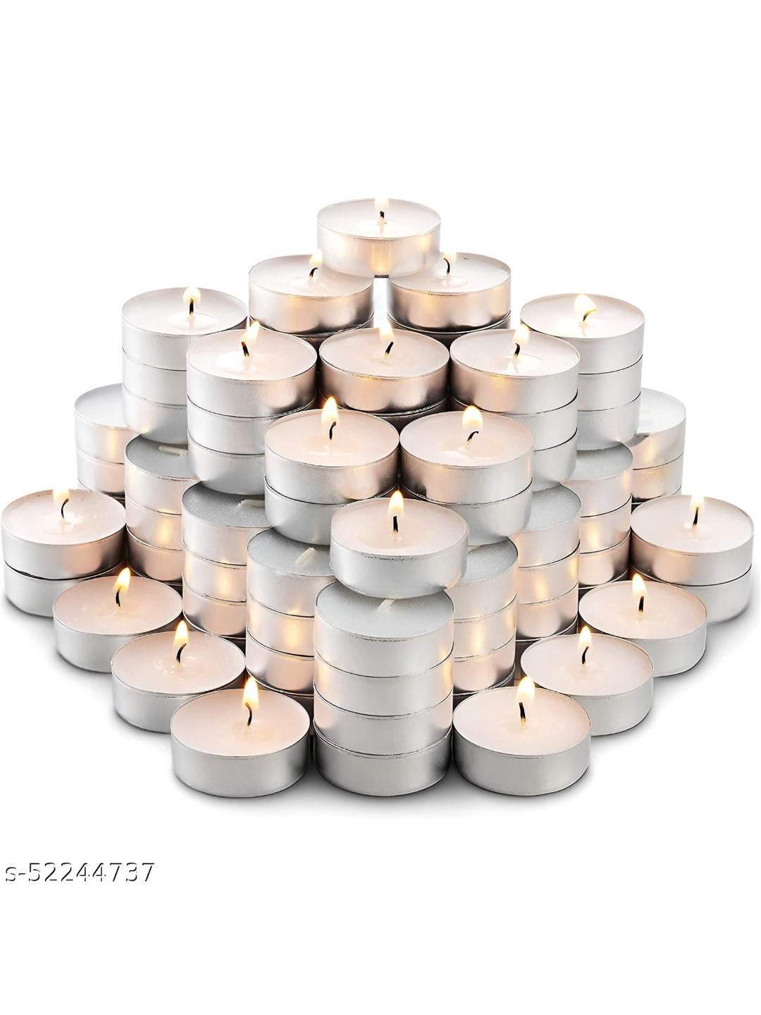 Shree Murti 100Pcs Smokeless 1 Wick Solid Round Regular Tea Light Candles