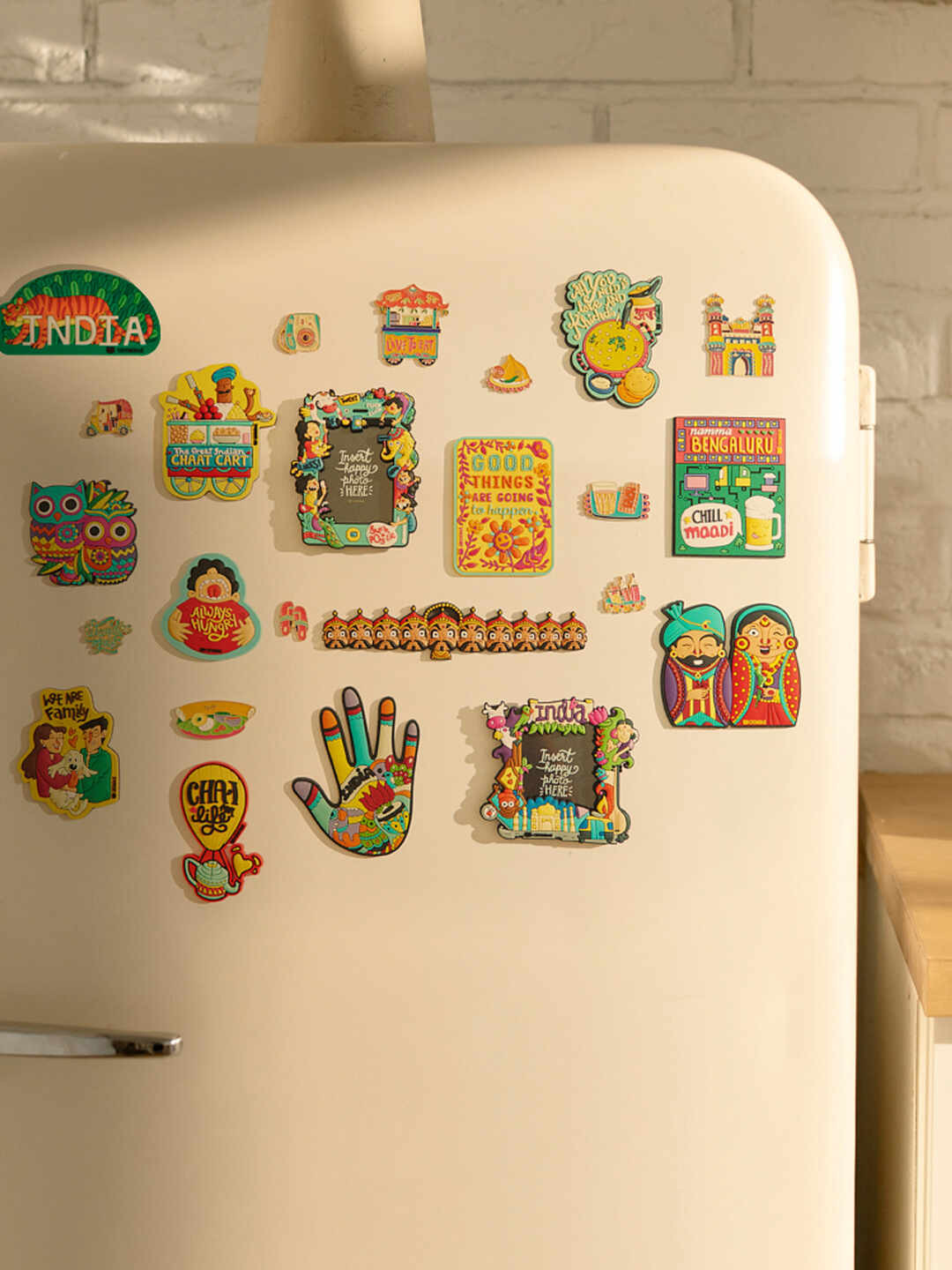 Chumbak Green & Orange Royal Bengal Tiger Decorative Magnet