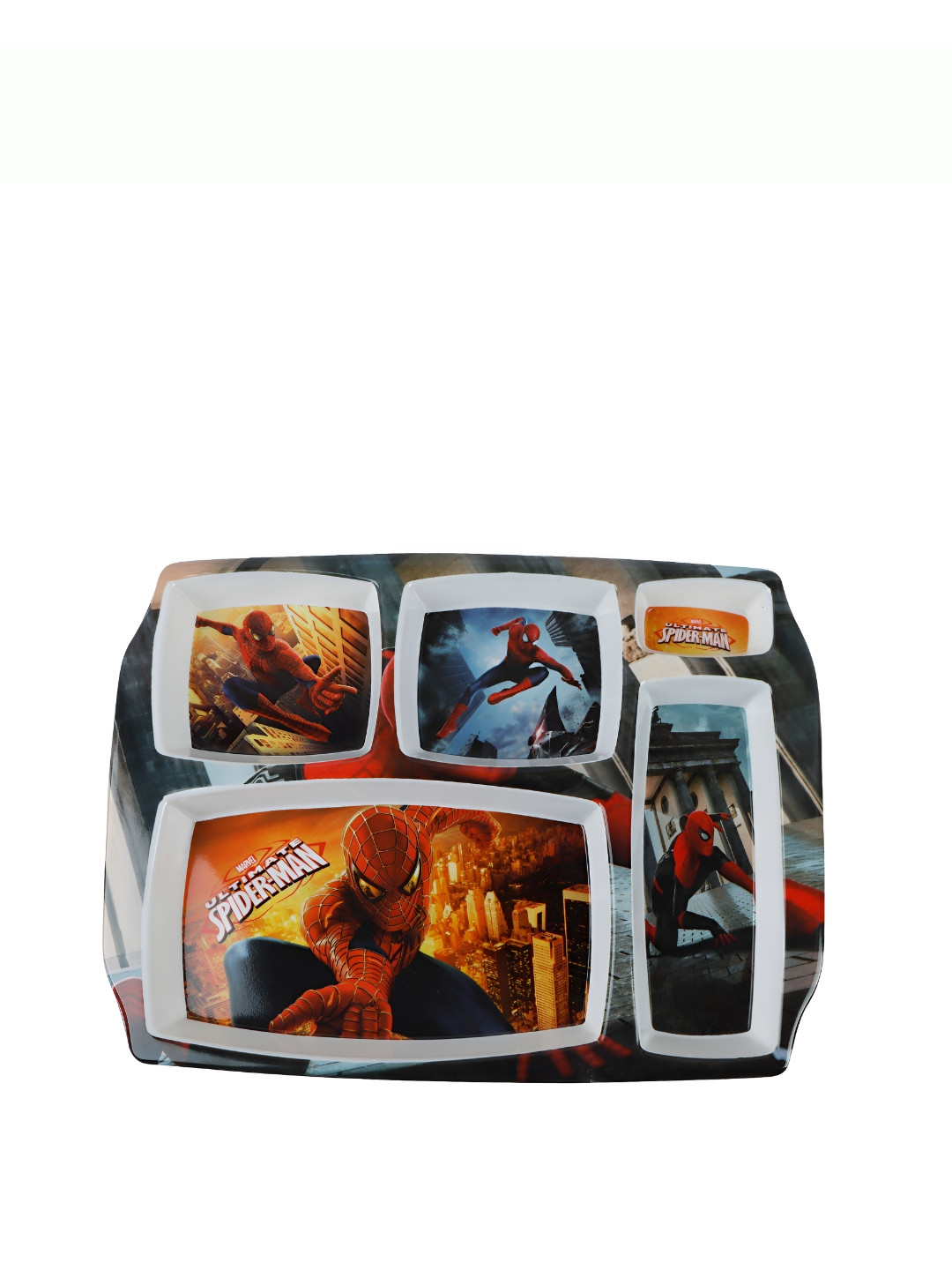 Shree Murti White & Blue Printed Melamine Glossy Plates