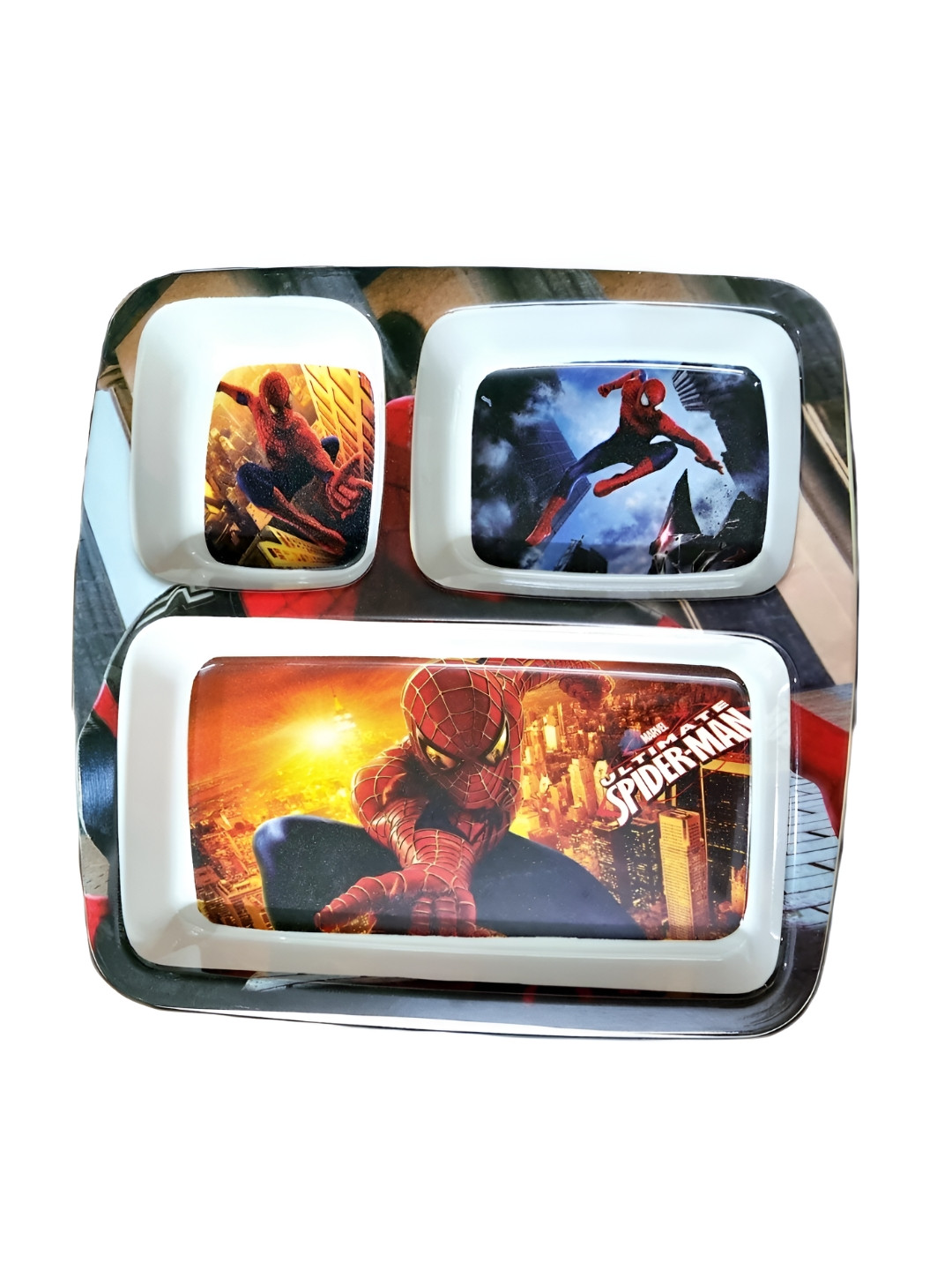 Shree Murti White & Blue Printed Melamine Glossy Plates