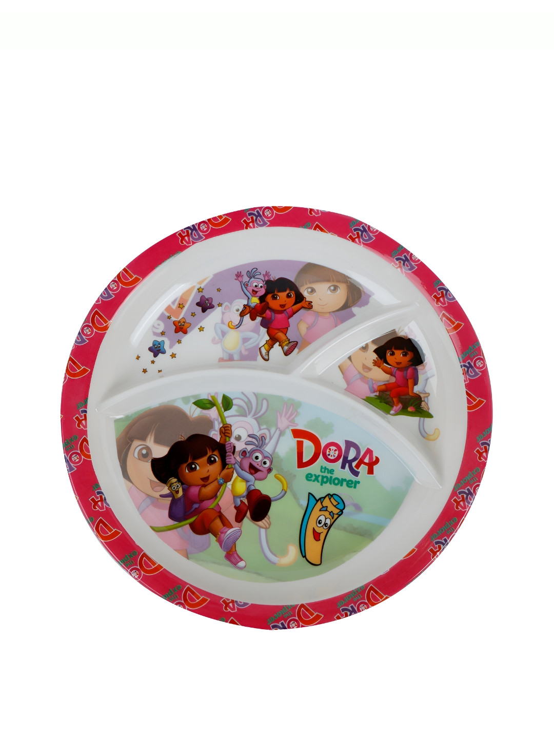 Shree Murti White & Red Printed Melamine Glossy Plates