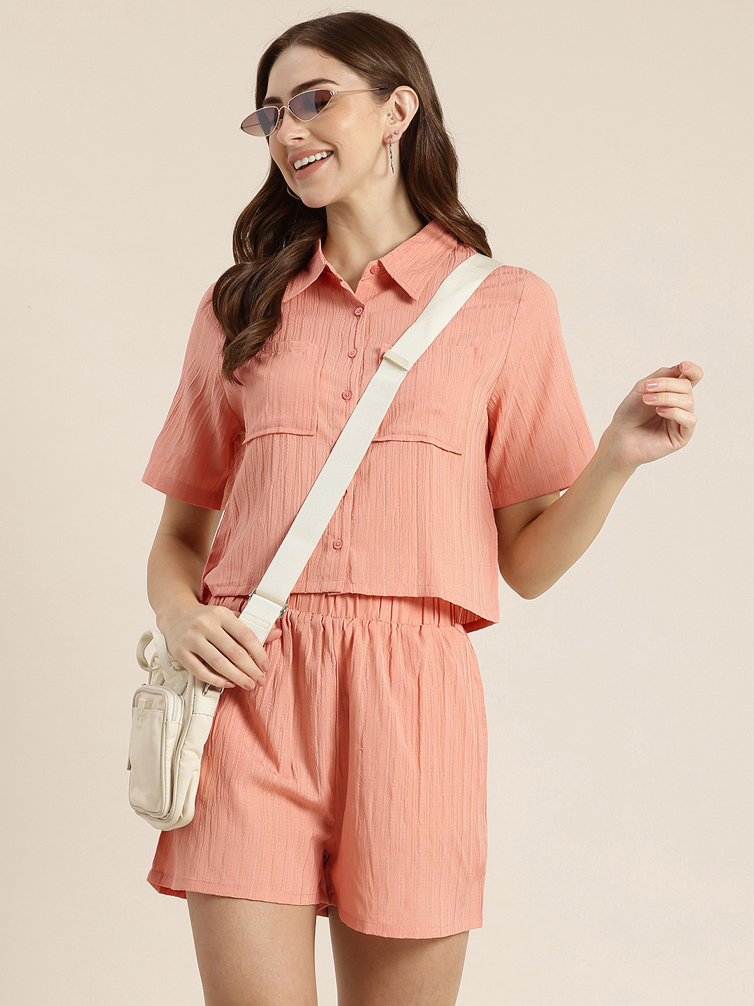 HERE&NOW Shirt With Shorts Co-Ords Set