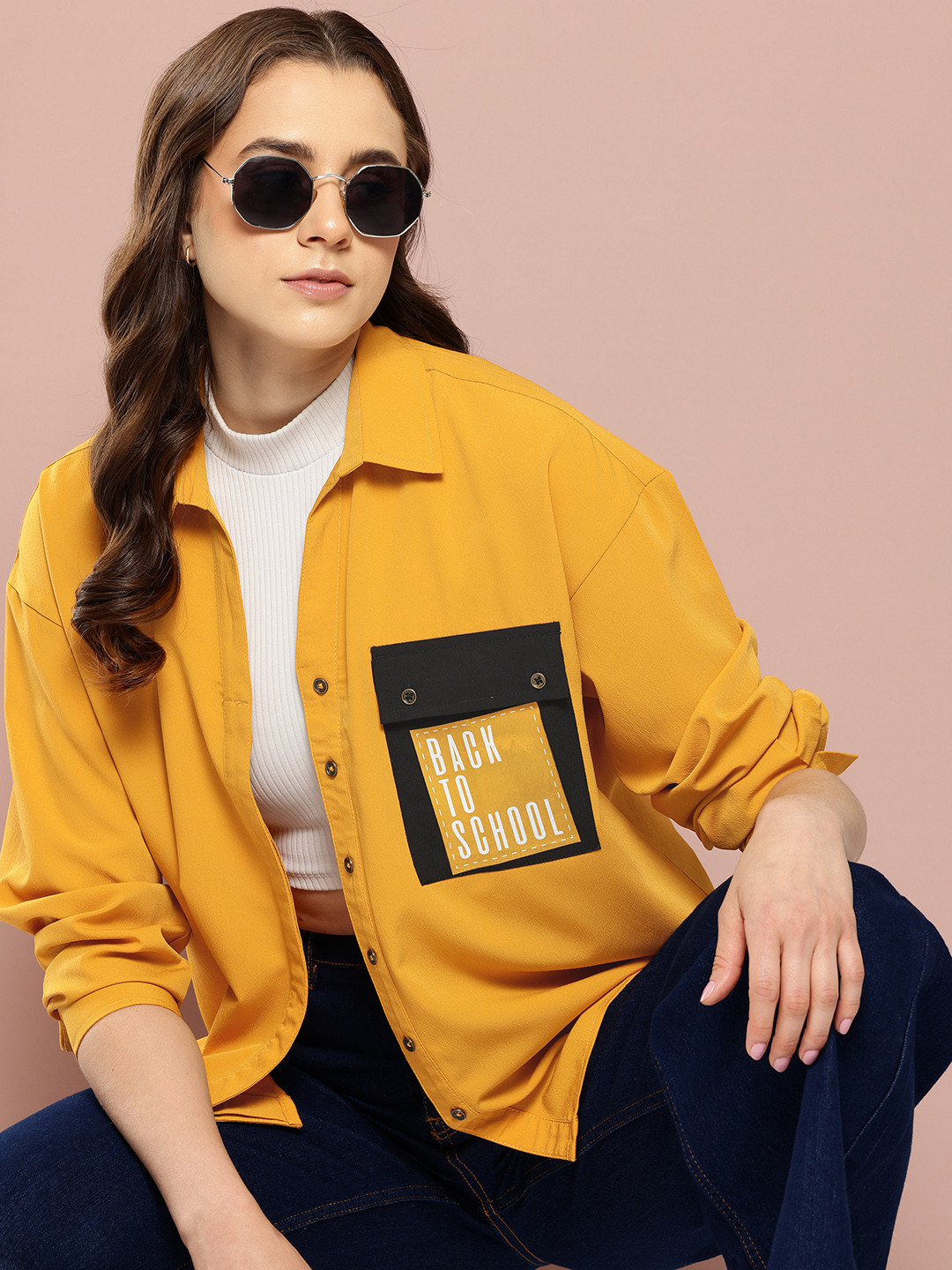 Harvard Printed Detail Box Pocket Casual Shirt