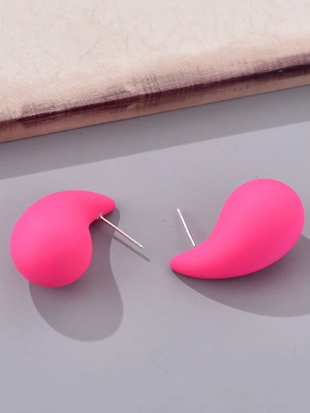 ZIVOM Silver-Plated Anti Tarnish Paisley Shaped Studs