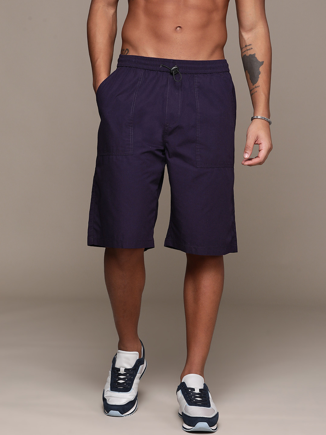 The Roadster Lifestyle Co. Men Pure Cotton Relaxed Fit Bermuda Shorts