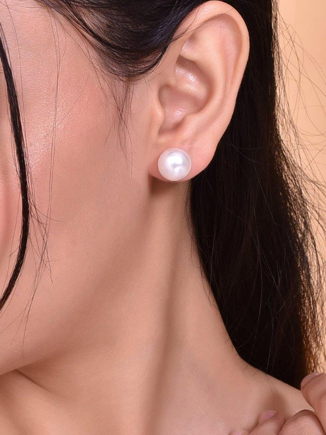 VOJ Stainless Steel Circular Beads Stud Earrings