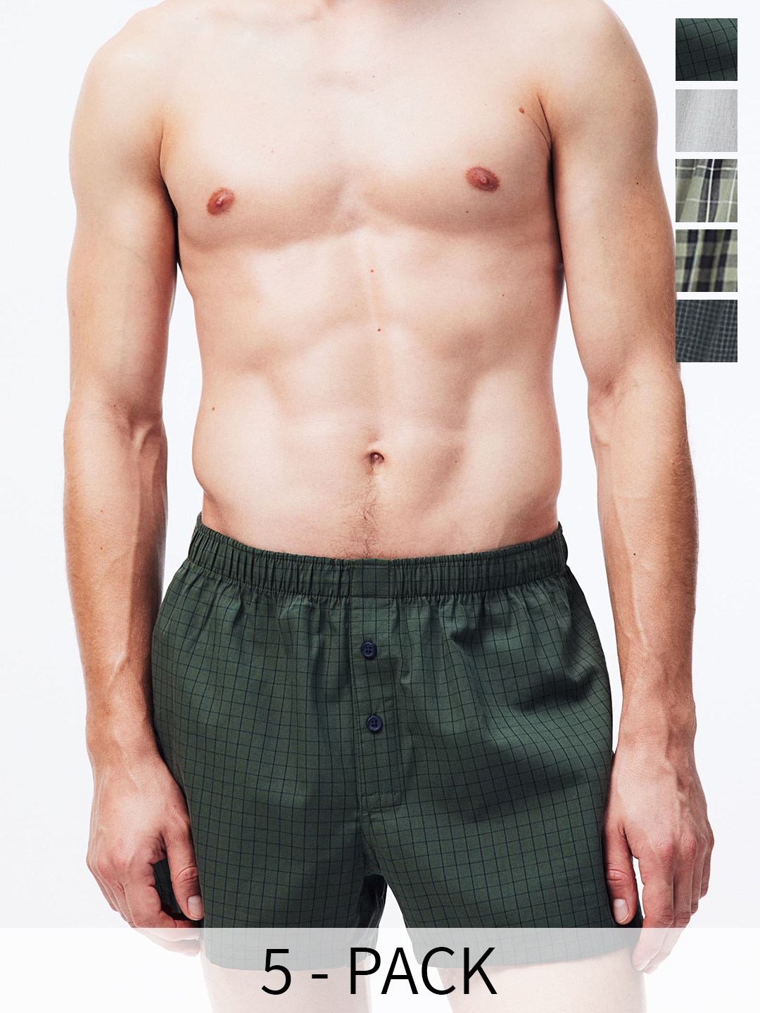 Buy H&M 5 Pack Woven Cotton Boxer Shorts - Briefs for Men 26391072