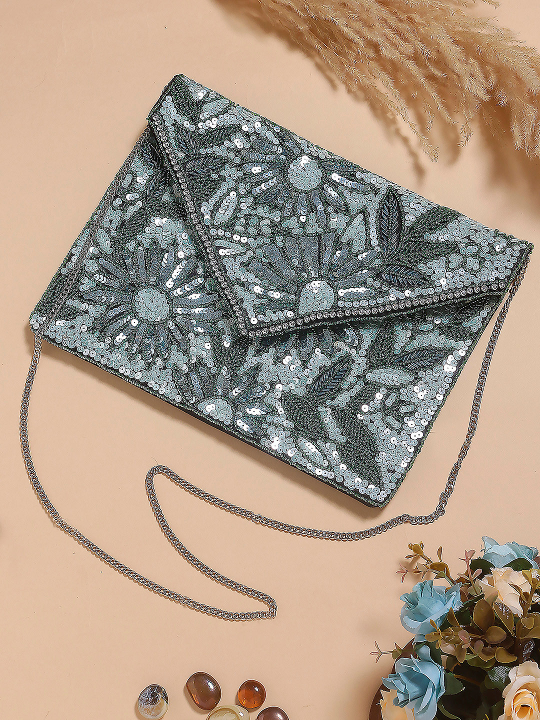 Swisni Embellished Shoulder Straps Purse