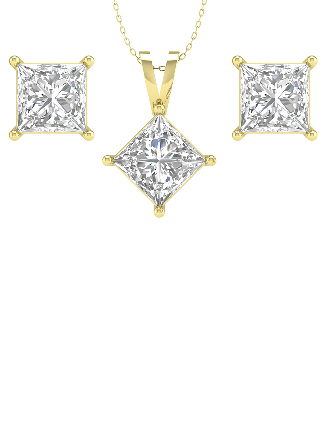 ORIONZ Gold-Plated Cubic Zirconia Studded & Beaded Jewellery Set