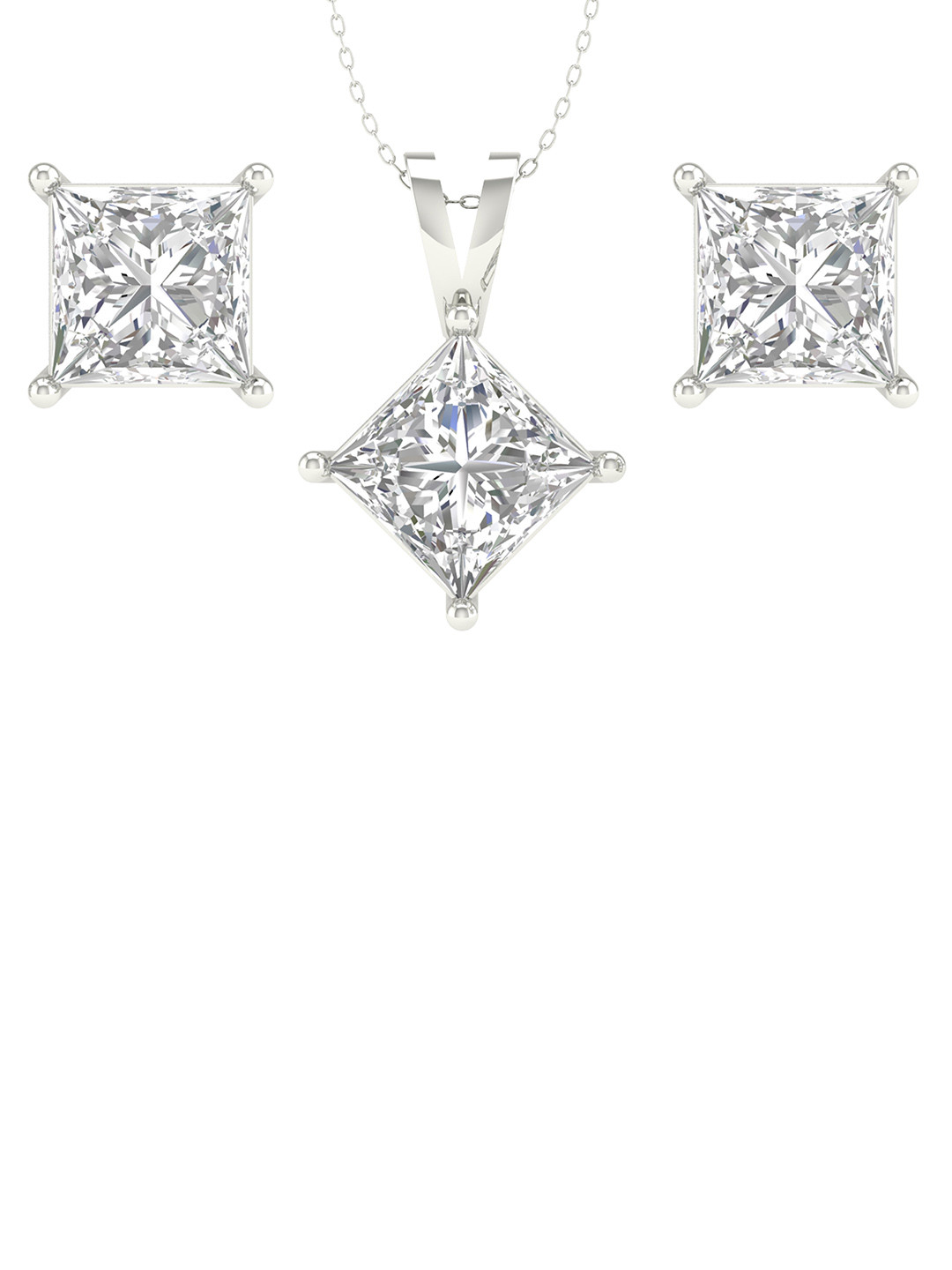 ORIONZ 92.5 Sterling Silver CZ-Studded Jewellery Set