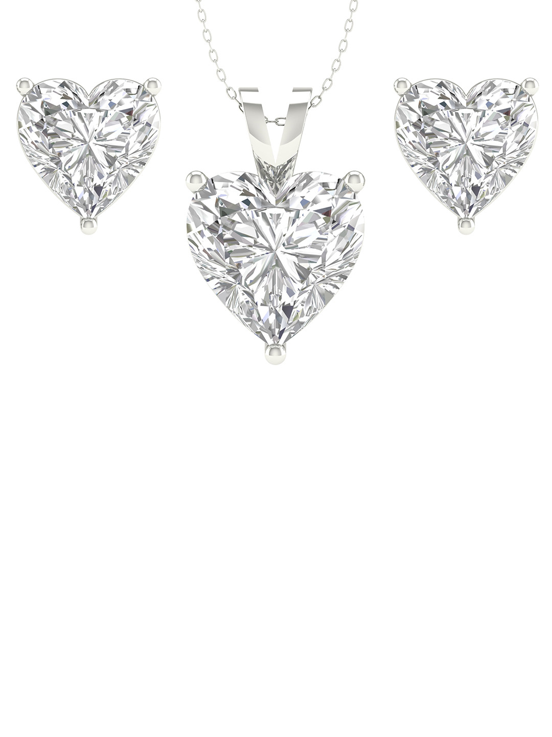 ORIONZ Sterling Silver CZ Studded Jewellery Set