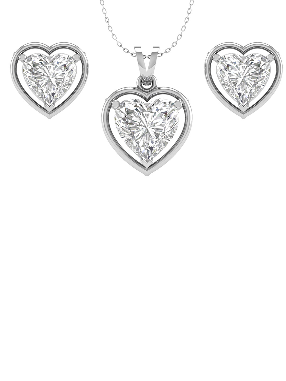 ORIONZ Silver-Plated Cubic Zirconia Jewellery Set