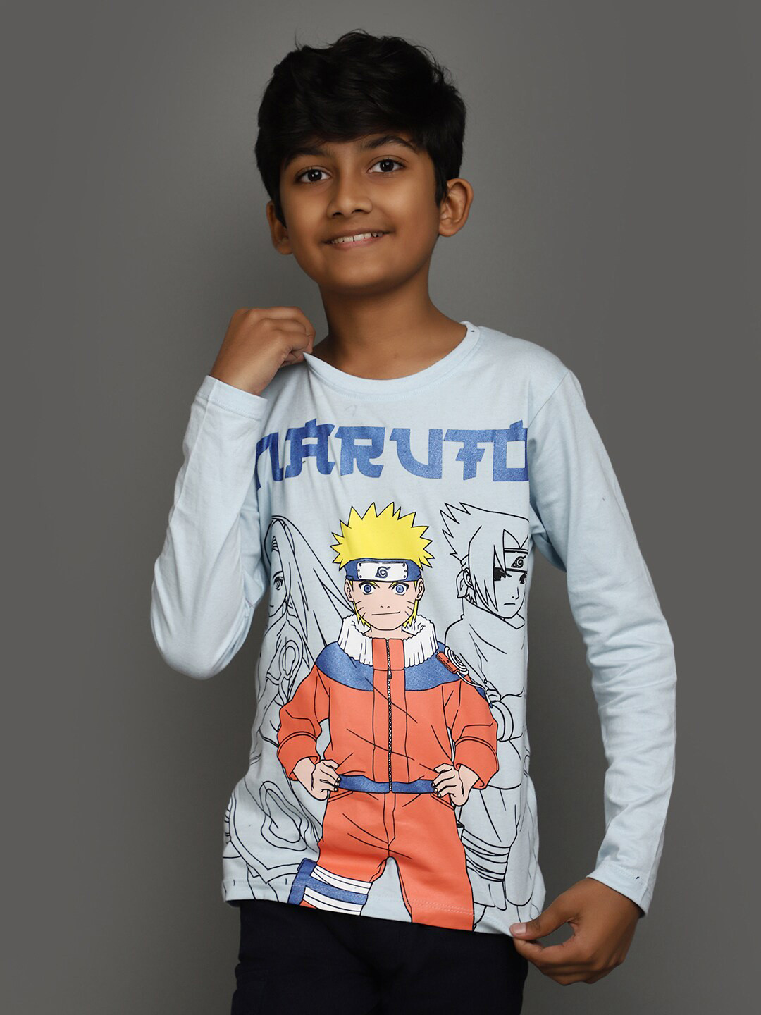 V-Mart Boys Naruto Printed Cotton T-shirt