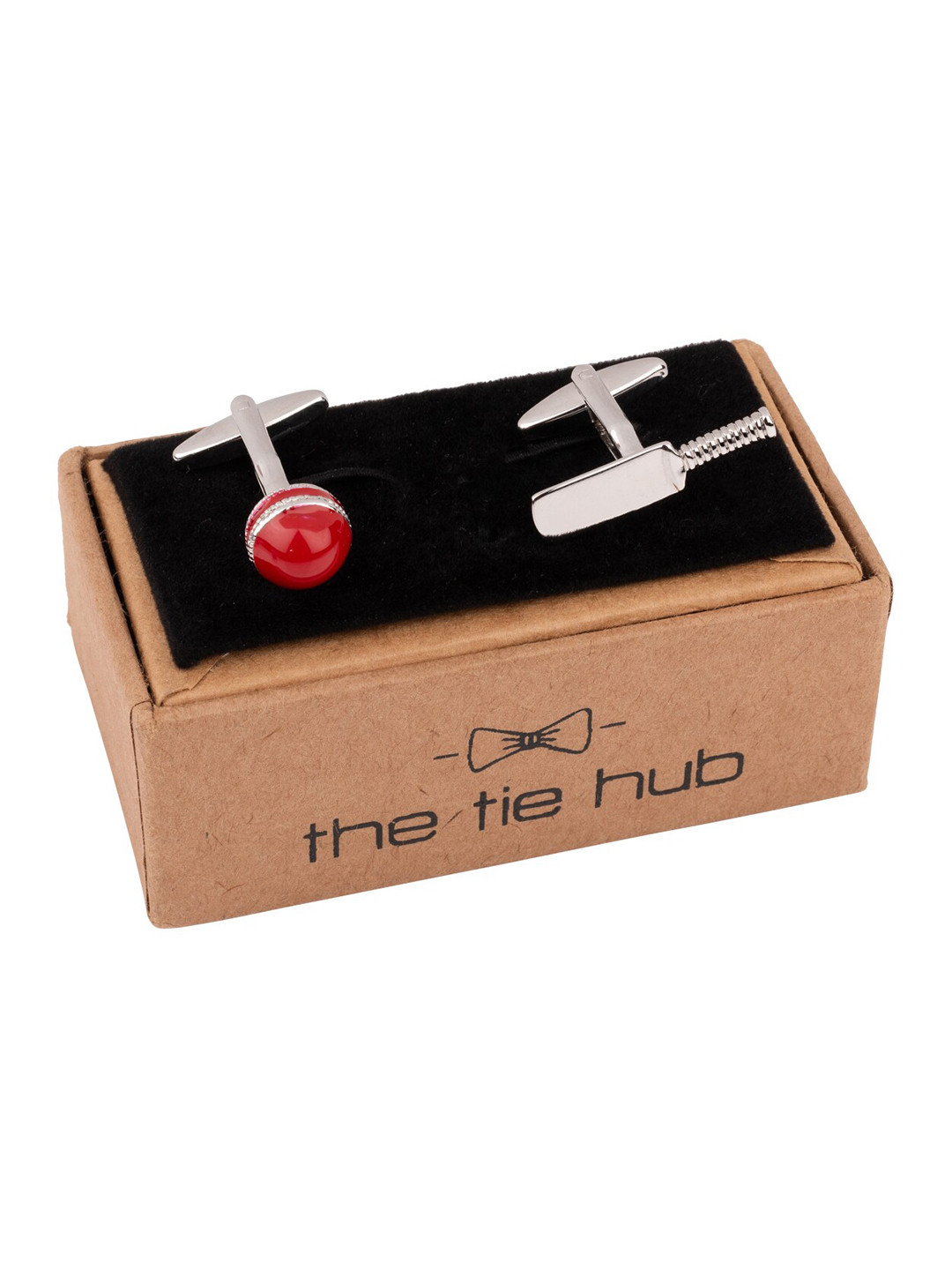The Tie Hub Rhodium-Plated Brass Ball And Bat Cufflink