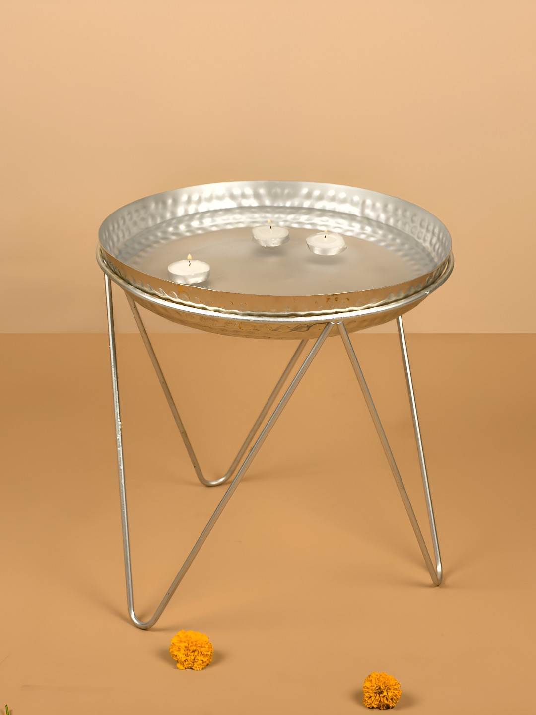 Manor House SilverToned Nickel Finish Urli Candle Holder