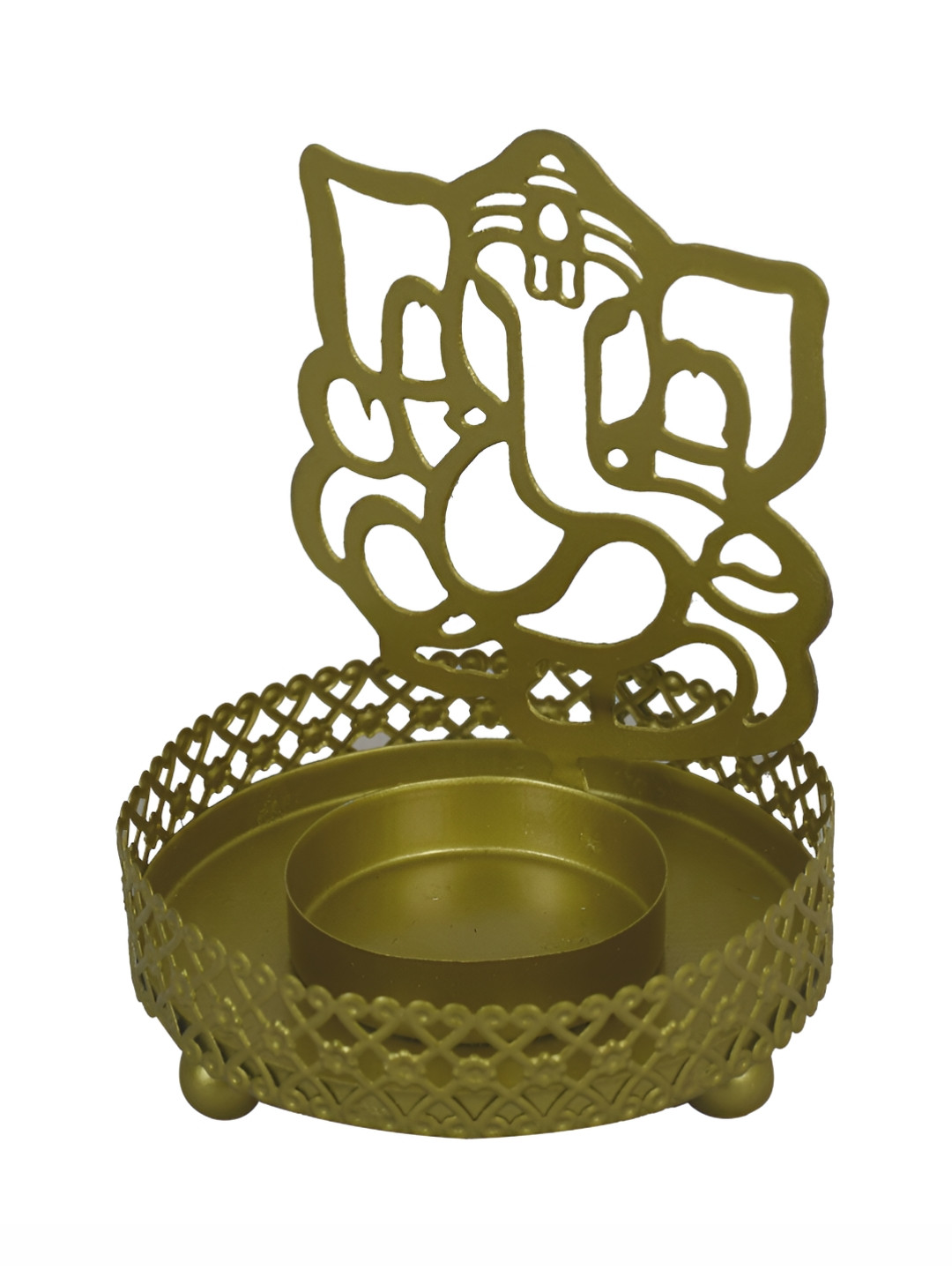 Manor House Gold-Toned Ganesh Candle Holders