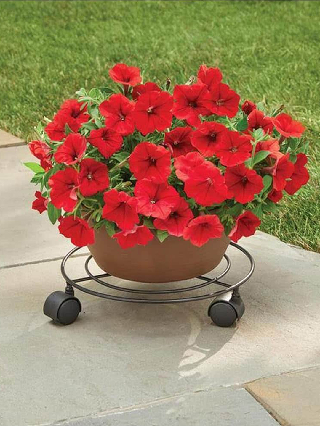 Garden Deco Black Pot Stand with Wheels Accessories