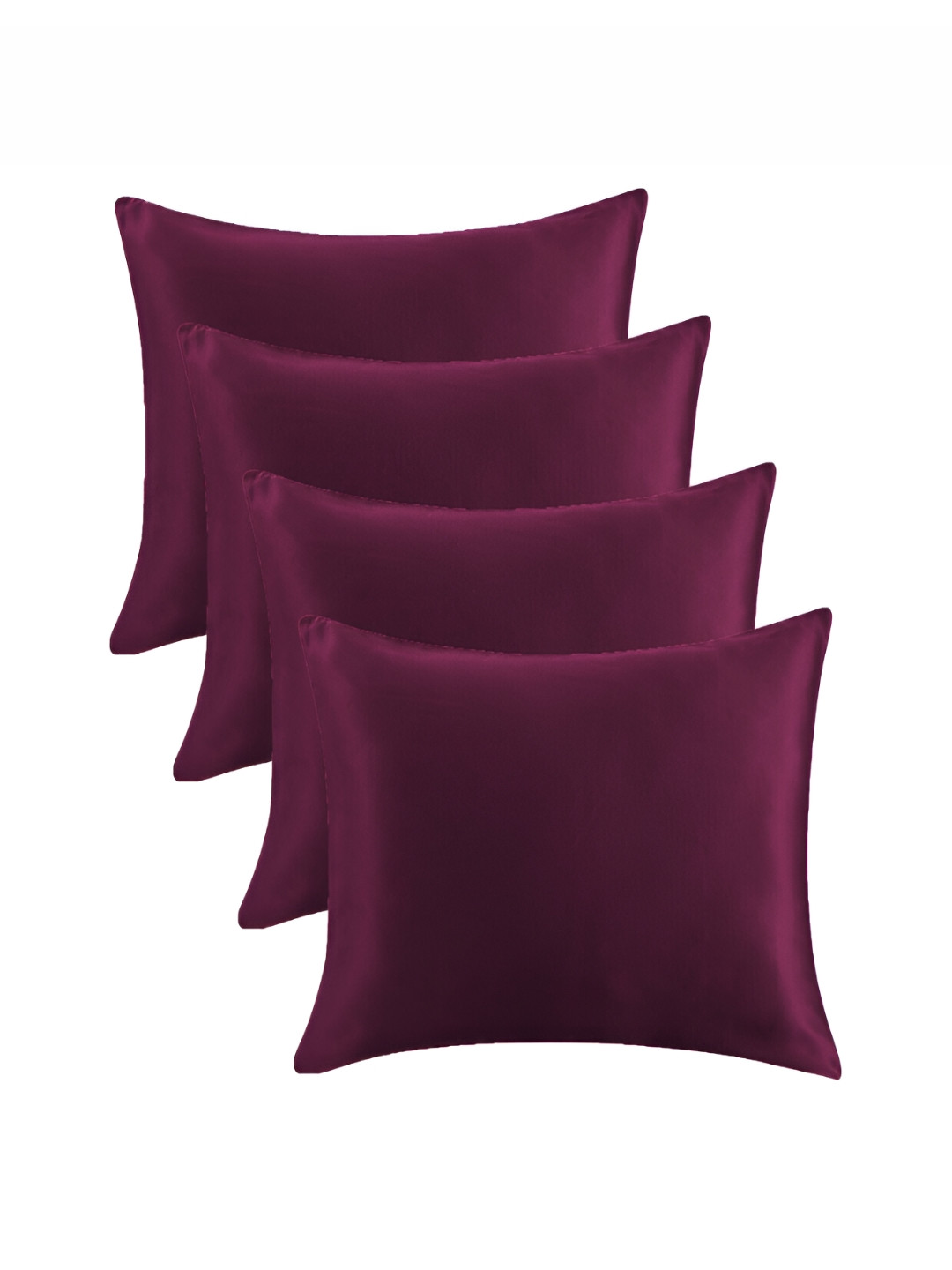 Angel Mommy Superb Bouncing & Jumping Purple Solid Polycotton Set of 4 Medium Fibre Sleep Pillow-40 x 60 x 12 cm