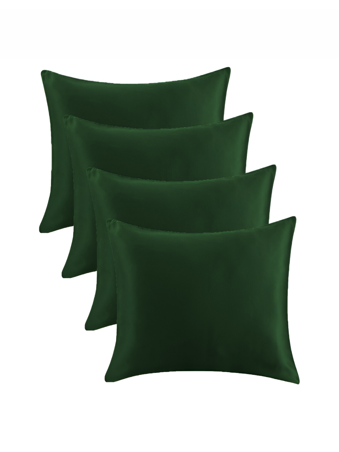 Angel Mommy Green Solid Polycotton Set of 4 Medium Fibre Sleep Pillow-80 x 60 x 40 cm