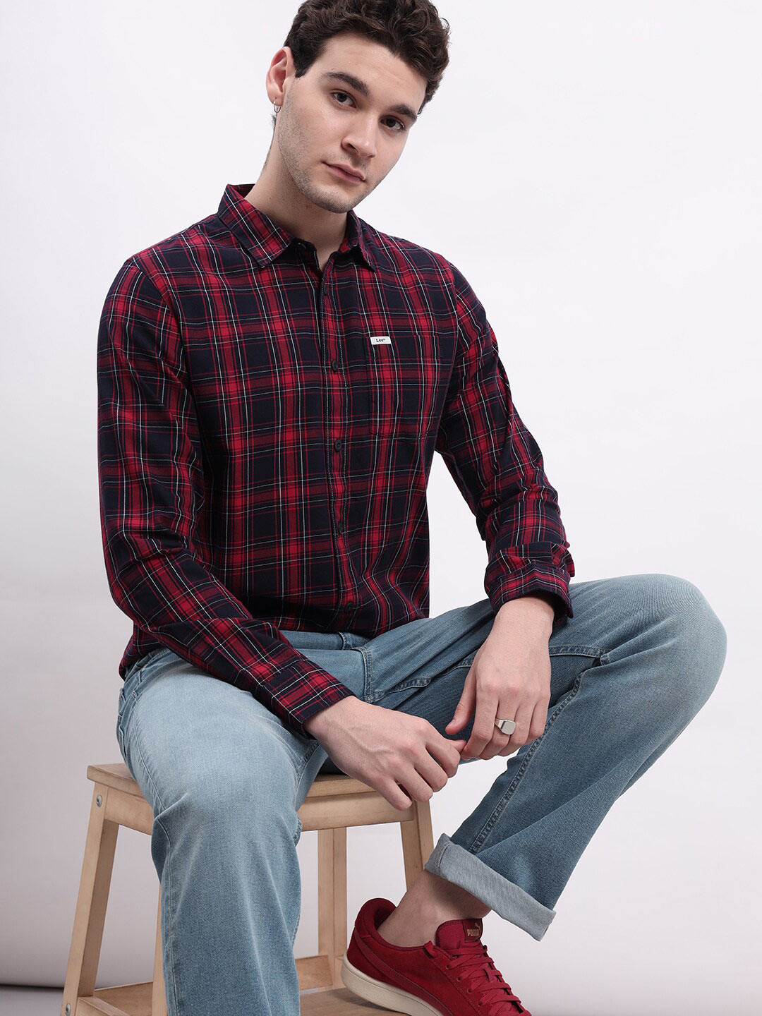 Lee Tartan Checked Twill Cotton Shirt