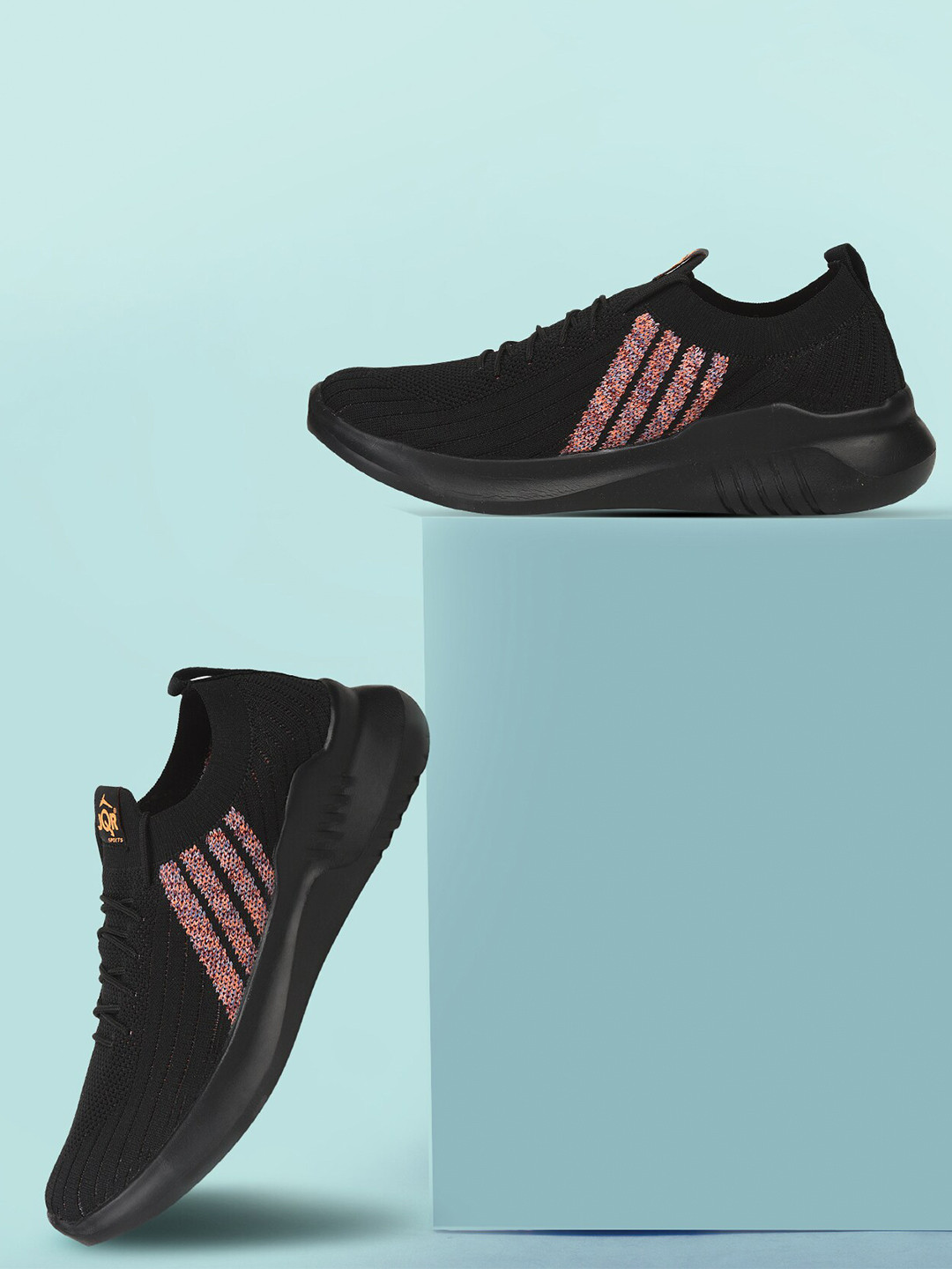 JQR Men RRR-006 Black Mesh Running Non-Marking Shoes