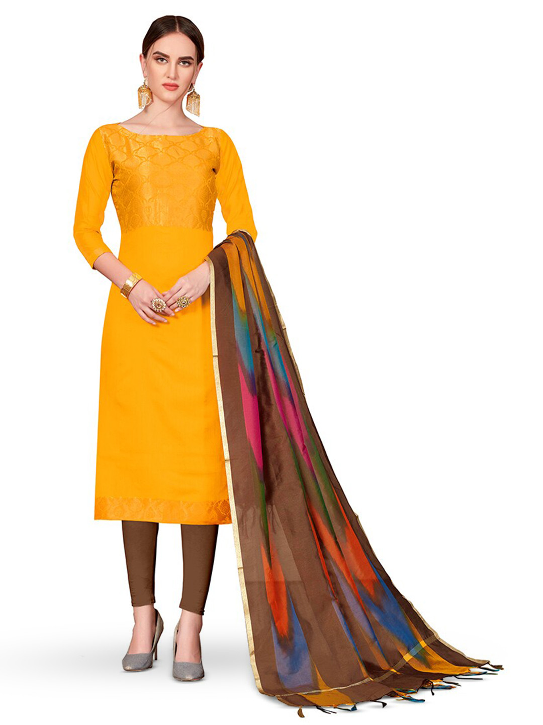 MANVAA Woven Design Pure Silk Unstitched Dress Material