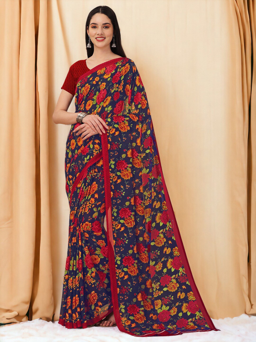 DIVASTRI Floral Georgette Designer Saree