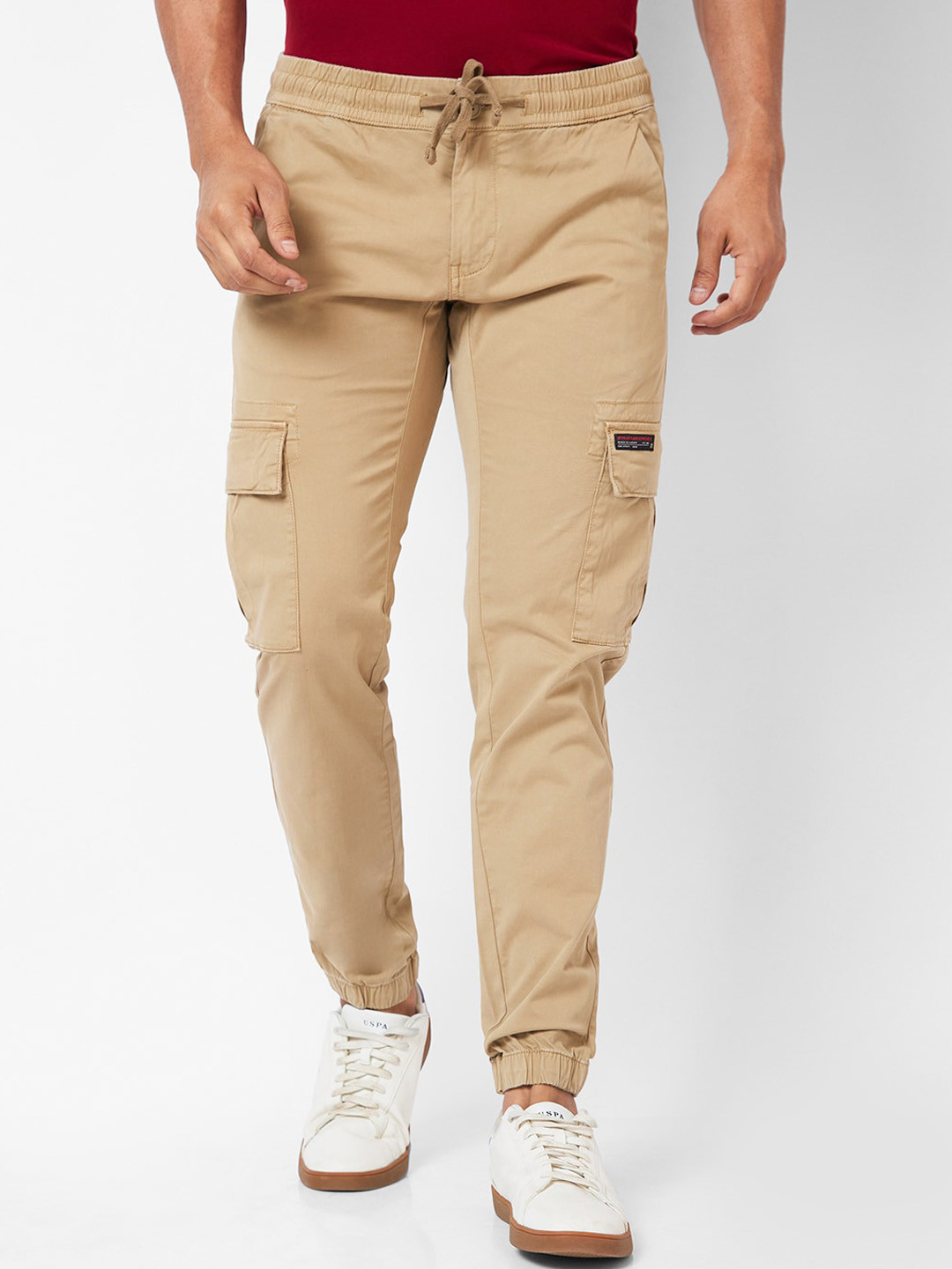 SPYKAR Men Slim Fit Cotton Jogger Trousers