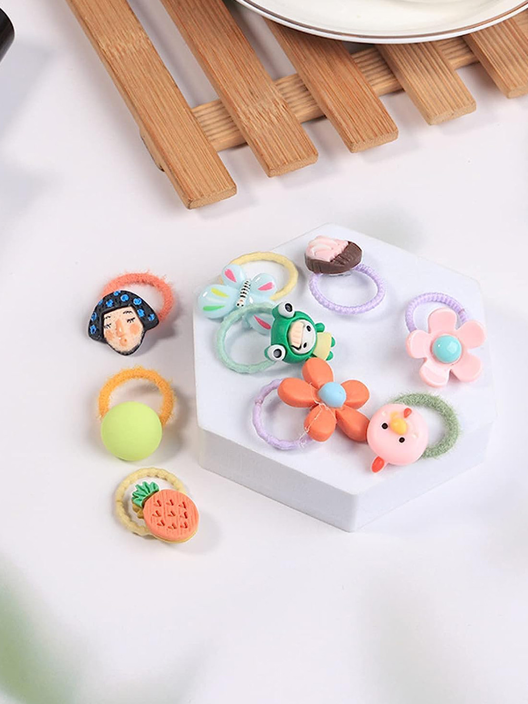 LYTIX Girls Set Of 30 Assorted Beaded Ponytail Holders