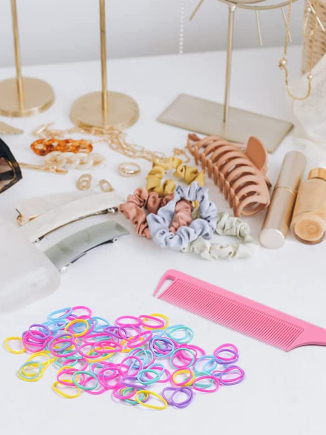 LYTIX Girls Set of 100 Assorted Ponytail Holders