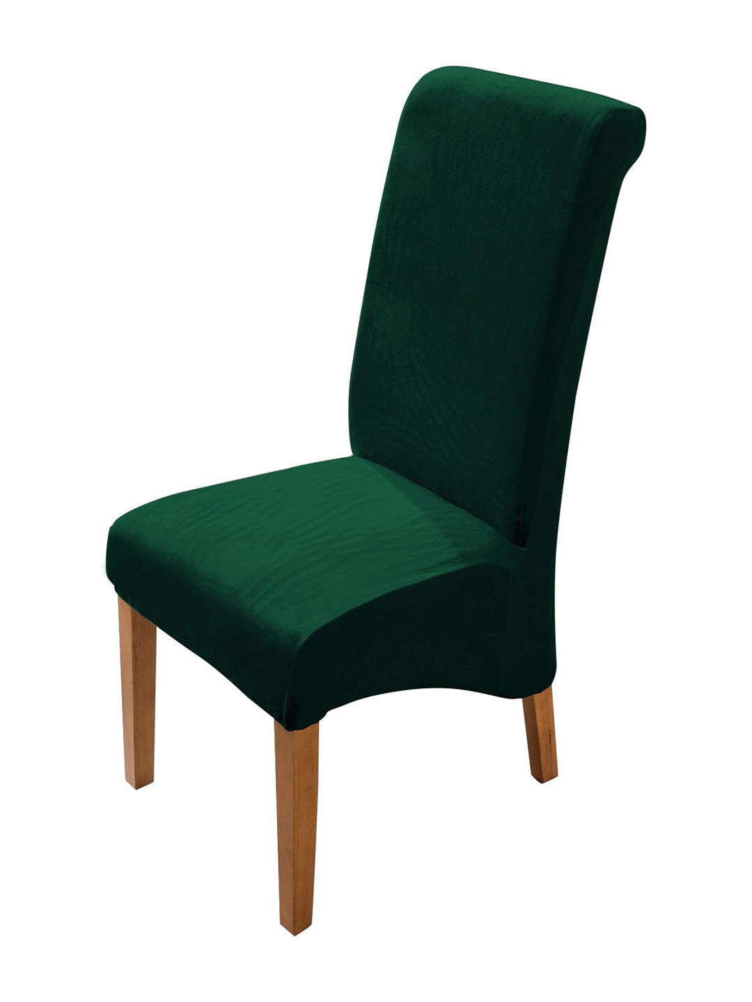 HOKIPO Green Velvet 200 GSM Long Back Chair Cover