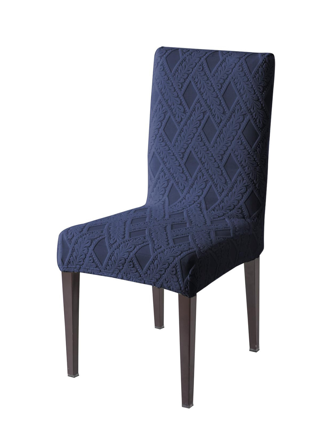 HOKIPO Blue Stretchable Jacquard Chair Cover