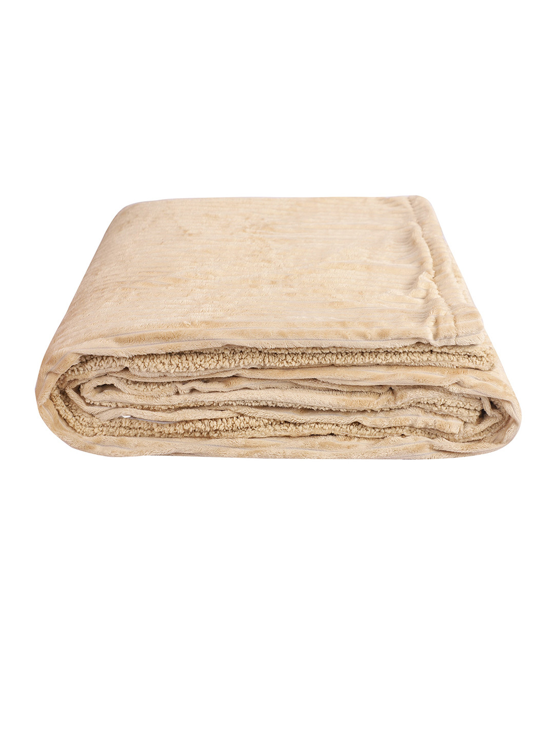 Nivasam Beige Ribbed Dual Sided Double King Duvet Cover