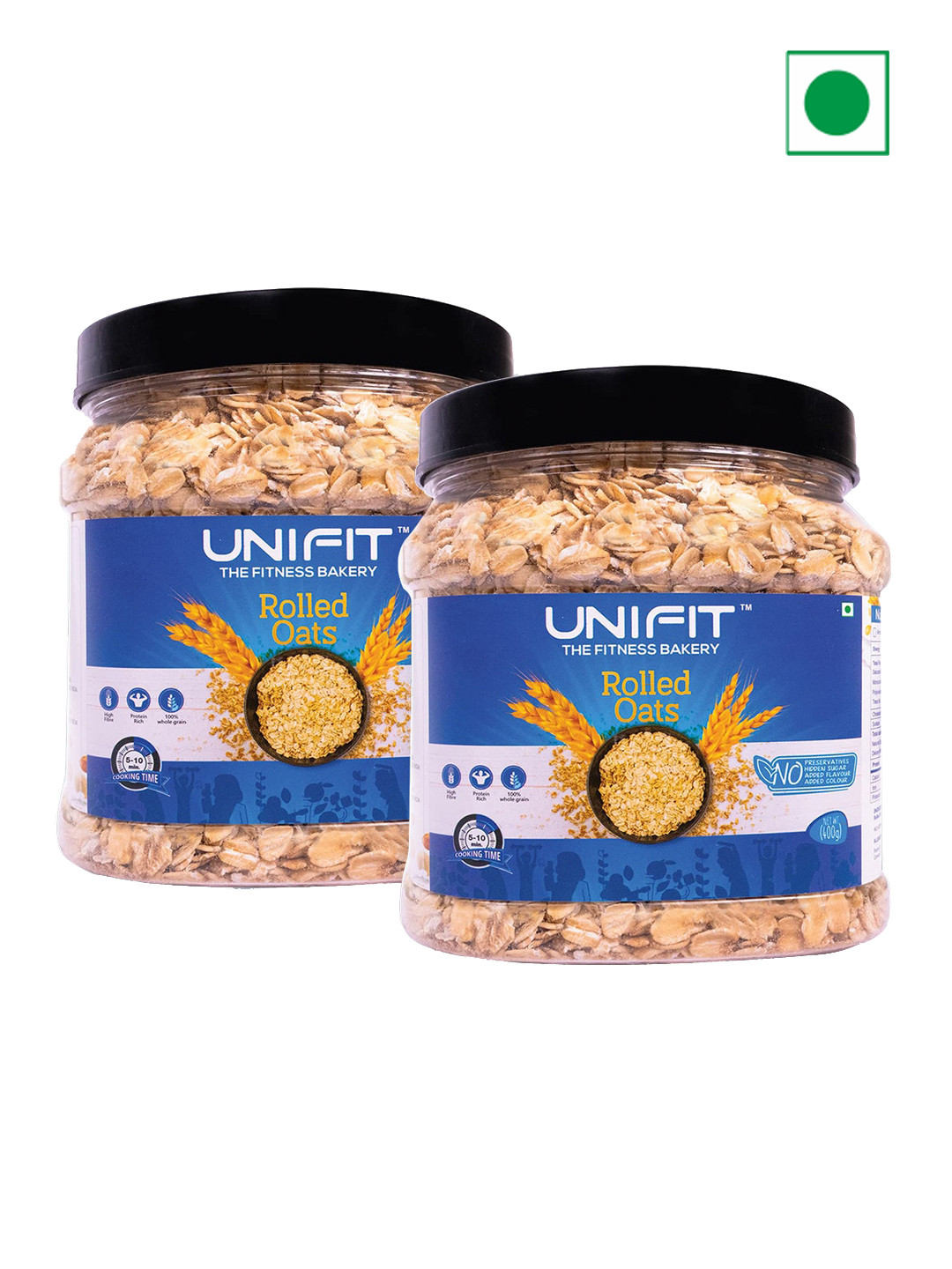 UNIFIT Pack Of 2 Rolled Oats-400 g Each